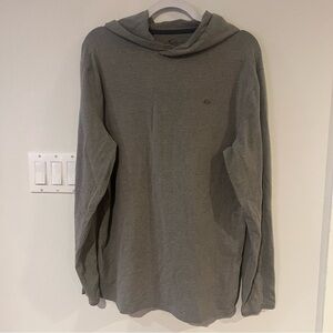 Buffalo David Bitton Gray Hooded Long Sleeve Shirt Mens Medium M Top